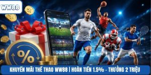 Khuyến Mãi Thể Thao WW88 | Hoàn Tiền 1.5% - Thưởng 2 Triệu